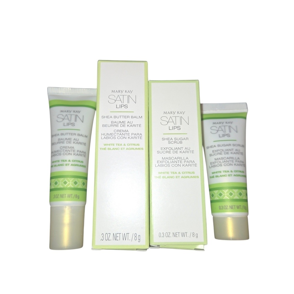 Mary Kay Satin Lips Set White Tea & Citrus Shea Sugar Scrub and Shea Butter Balm